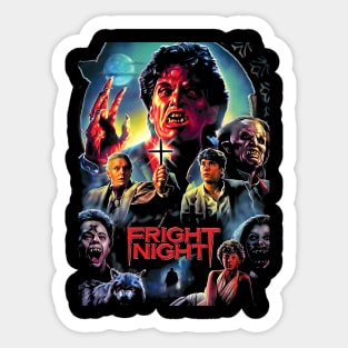 Fright Night Poster Vintage Sticker